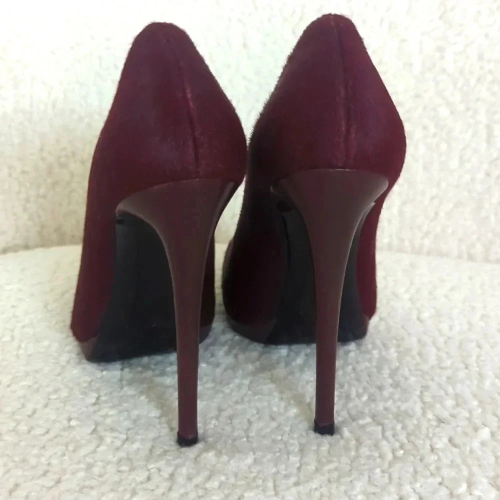 Balenciaga Deep Maroon Red Ponyhair Pumps/Heels - Picture 5 of 9